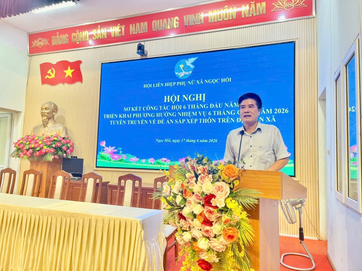 HỘI LHPN XÃ NGỌC HỒI SƠ KẾT CÔNG TÁC HỘI 6 THÁNG ĐẦU NĂM 2026 VÀ TUYÊN TRUYỀN ĐỀ ÁN SẮP XẾP THÔN TRÊN ĐỊA BÀN XÃ- Ảnh 1.