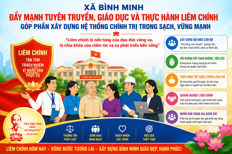 XÃ BÌNH MINH ĐẨY MẠNH TUYÊN TRUYỀN, GIÁO DỤC VÀ THỰC HÀNH LIÊM CHÍNH, GÓP PHẦN XÂY DỰNG HỆ THỐNG CHÍNH TRỊ TRONG SẠCH, VỮNG MẠNH- Ảnh 1.