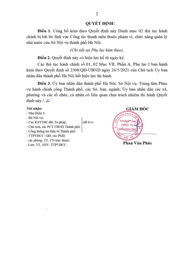 CÔNG BỐ BÃI BỎ 02 THỦ TỤC HÀNH CHÍNH THUỘC PHẠM VI CHỨC NĂNG QUẢN LÝ NHÀ NƯỚC CỦA SỞ NỘI VỤ- Ảnh 2.
