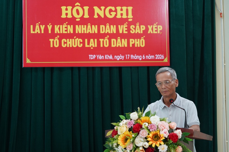 Tổ dân phố Yên Khê tổ chức hội nghị lấy ý kiến nhân dân về việc sắp xếp, tổ chức lại tổ dân phố- Ảnh 5.