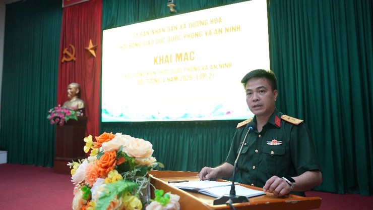 Dương Hòa khai mạc lớp bồi dưỡng kiến thức Quốc phòng và An ninh đối tượng 4 đợt 2 năm 2026- Ảnh 4.