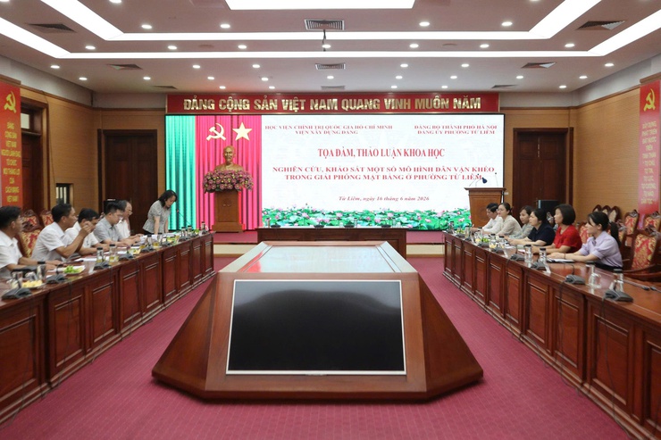 Tọa đàm, thảo luận khoa học Nghiên cứu, khảo sát một số mô hình dân vận khéo trong giải phóng mặt bằng

- Ảnh 1.