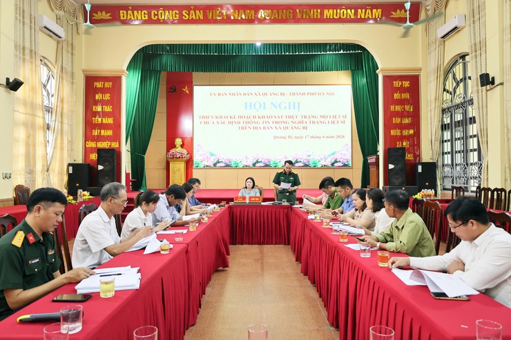 Hội nghị triển khai kế hoạch khảo sát thực trạng mộ liệt sĩ chưa xác định thông tin trong các nghĩa trang liệt sĩ trên địa bàn xã Quảng Bị- Ảnh 1.
