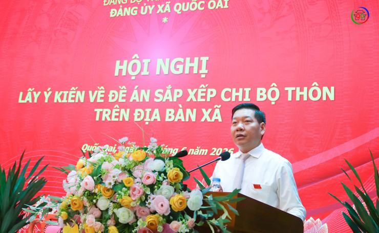 Quốc Oai tổ chức hội nghị xin ý kiến các đồng chí lãnh đạo chủ chốt qua các thời kỳ về Đề án sắp xếp lại chi bộ thôn trên địa bàn xã- Ảnh 4.