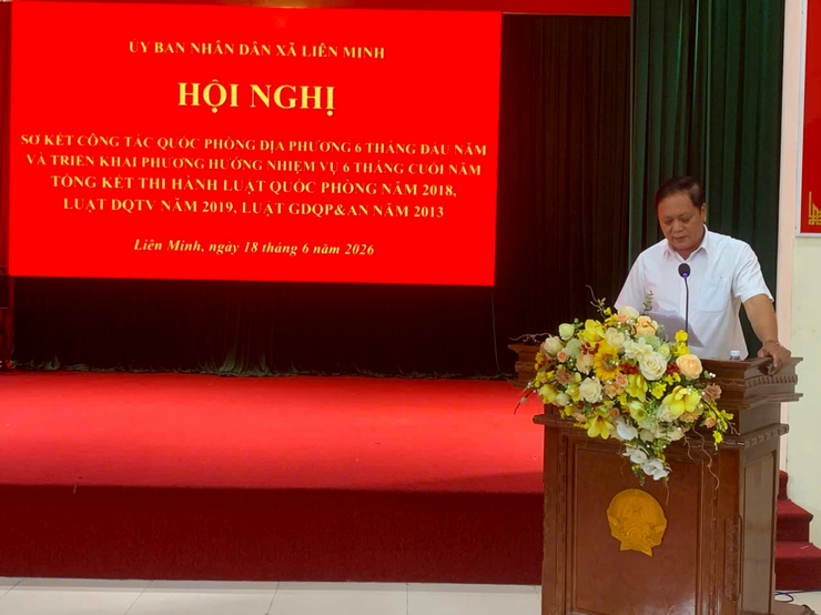 Liên Minh sơ kết công tác quân sự, quốc phòng địa phương 6 tháng đầu năm 2026- Ảnh 3.