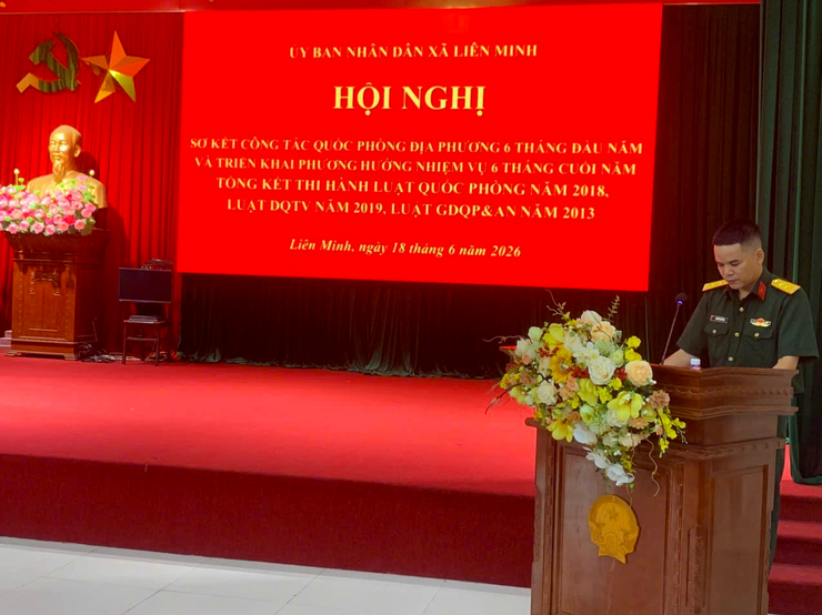 Liên Minh sơ kết công tác quân sự, quốc phòng địa phương 6 tháng đầu năm 2026- Ảnh 2.