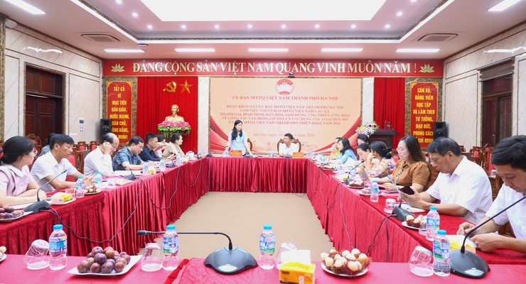 Đoàn khảo sát Uỷ ban MTTQ Việt Nam Thành phố Hà Nội làm việc với các xã Thanh Oai, Bình Minh, Dân Hoà, Tam Hưng, Ứng Thiên, Ứng Hoà về công tác quản lý và sử dụng các loại quỹ năm 2026- Ảnh 1.
