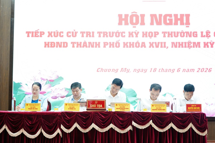 Hội nghị tiếp xúc cử tri với tổ đại biểu HĐND thành phố Hà Nội trước kỳ họp thường lệ giữa năm 2026- Ảnh 1.