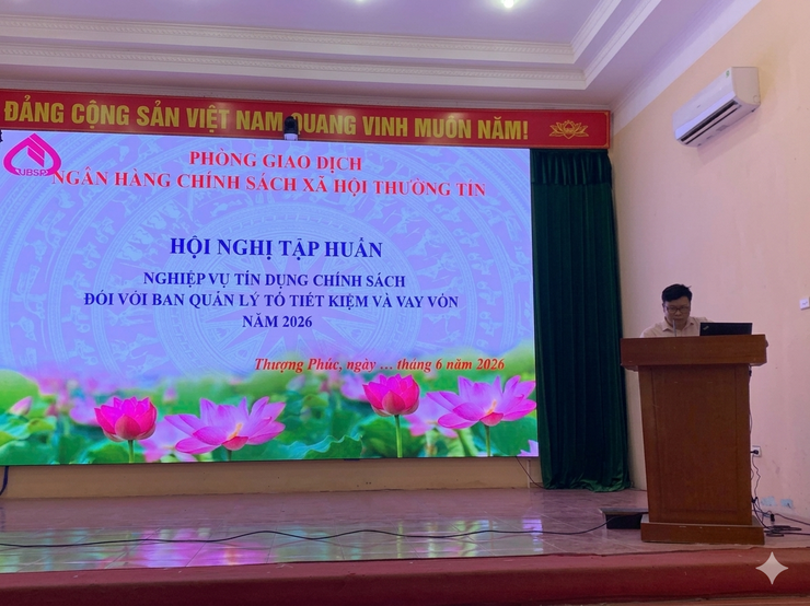Ngân hàng Chính sách xã hội Thường Tín tập huấn cho cán bộ nhận ủy thác xã Thượng Phúc năm 2026- Ảnh 1.