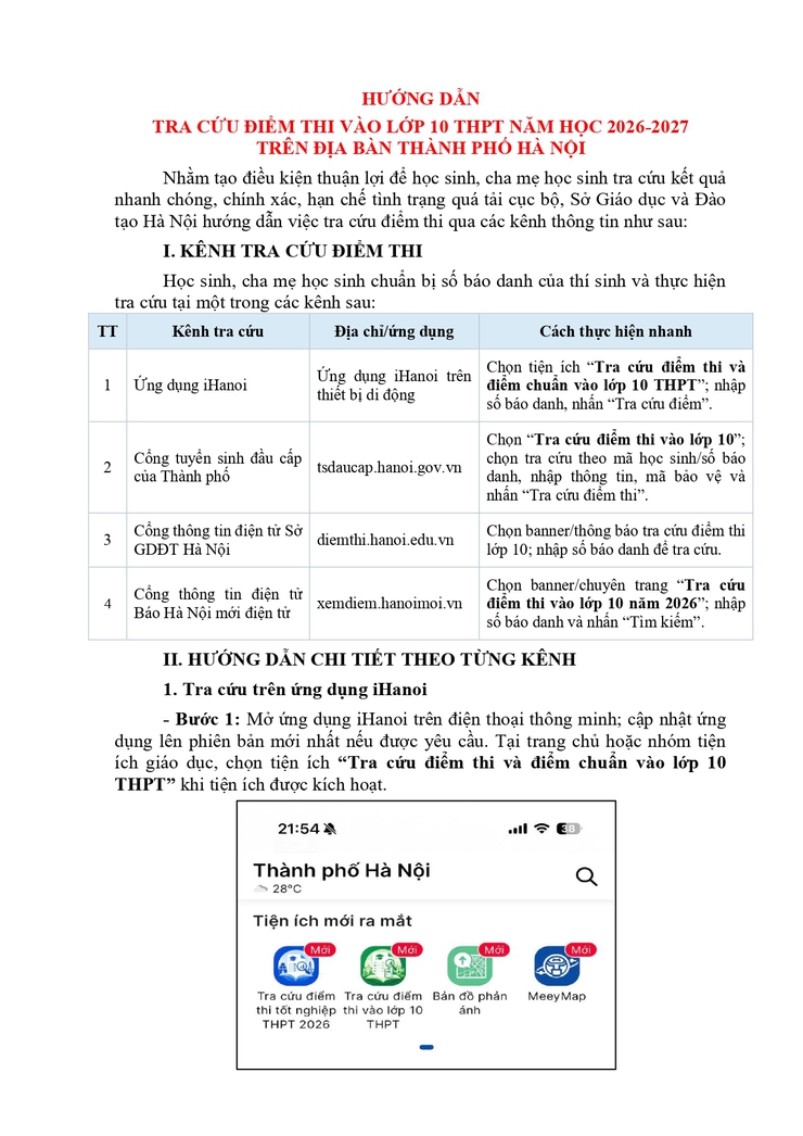 Hướng dẫn tra cứu điểm thi vào lớp 10 THPT năm học 2026-2027 trên địa bàn thành phố Hà Nội- Ảnh 3.