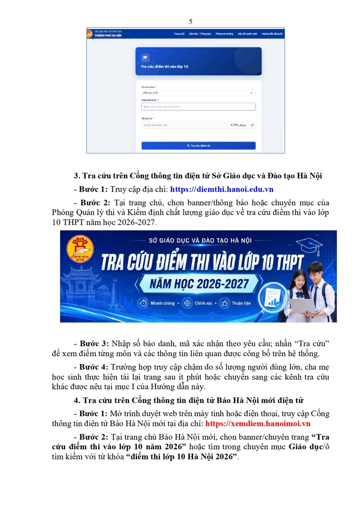 Hướng dẫn tra cứu điểm thi vào lớp 10 THPT năm học 2026-2027 trên địa bàn thành phố Hà Nội- Ảnh 7.