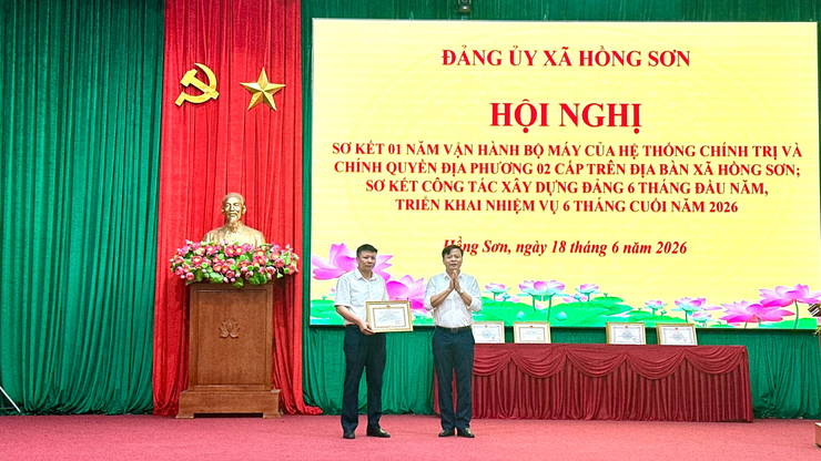 Xã Hồng Sơn sơ kết 01 năm vận hành bộ máy của hệ thống chính trị và chính quyền địa phương 02 cấp và triển khai nhiệm vụ 6 tháng cuối năm 2026.- Ảnh 3.