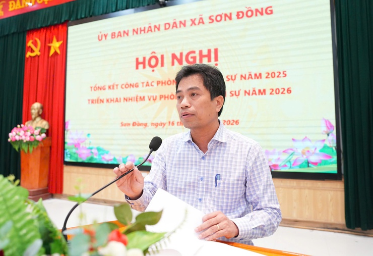 Sơn Đồng tổng kết công tác phòng thủ dân sự năm 2025 và triển khai nhiệm vụ năm 2026- Ảnh 4.