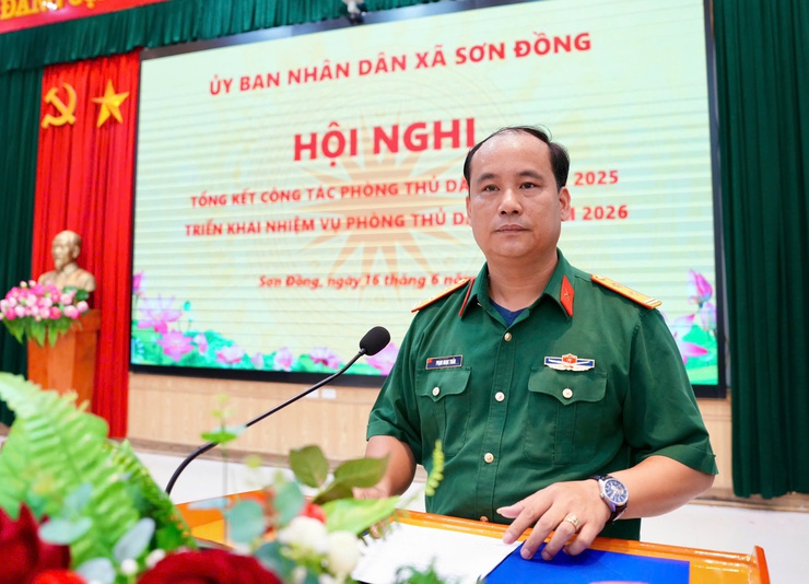Sơn Đồng tổng kết công tác phòng thủ dân sự năm 2025 và triển khai nhiệm vụ năm 2026- Ảnh 3.