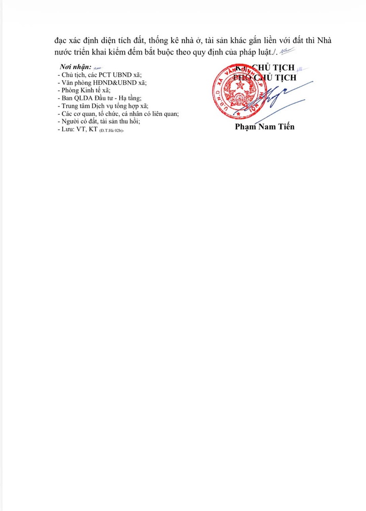 THÔNG BÁO THU HỒI ĐẤT
Để thực hiện dự án Nâng cấp, cải tạo đường Tỉnh lộ 428 từ KM0 đến KM6+585 (Tỉnh lộ 75 cũ) đoạn từ Quốc lộ 21B thị trấn Vân Đình đến cầu Quảng Tái, xã Trung Tú - Ảnh 4.