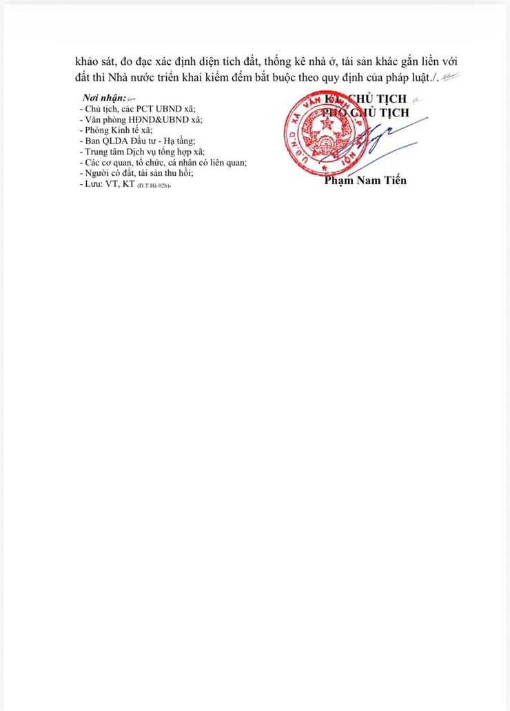 THÔNG BÁO THU HỒI ĐẤT
Để thực hiện dự án Nâng cấp, cải tạo đường Tỉnh lộ 428 từ KM0 đến KM6+585 (Tỉnh lộ 75 cũ) đoạn từ Quốc lộ 21B thị trấn Vân Đình đến cầu Quảng Tái, xã Trung Tú - Ảnh 4.