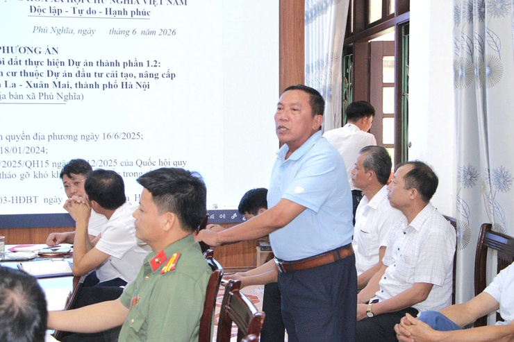 Hội nghị thông qua dự thảo phương án cưỡng chế thu hồi đất thực hiện Dự án cải tạo, nâng cấp Quốc lộ 6 đoạn Ba La - Xuân Mai- Ảnh 4.