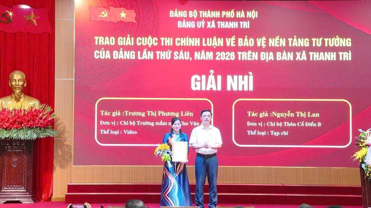 Thanh Trì trao giải Cuộc thi chính luận bảo vệ nền tảng tư tưởng của Đảng năm 2026- Ảnh 3.