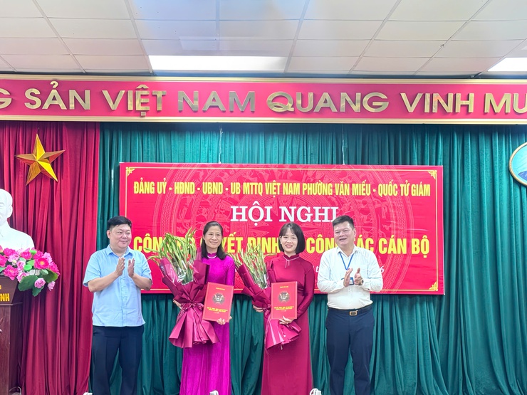 PHƯỜNG VĂN MIẾU – QUỐC TỬ GIÁM CÔNG BỐ CÁC QUYẾT ĐỊNH VỀ CÔNG TÁC CÁN BỘ- Ảnh 3.