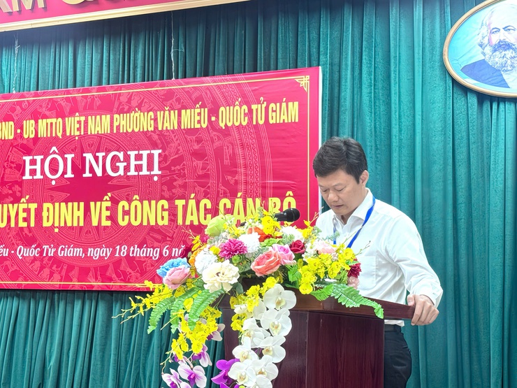PHƯỜNG VĂN MIẾU – QUỐC TỬ GIÁM CÔNG BỐ CÁC QUYẾT ĐỊNH VỀ CÔNG TÁC CÁN BỘ- Ảnh 4.