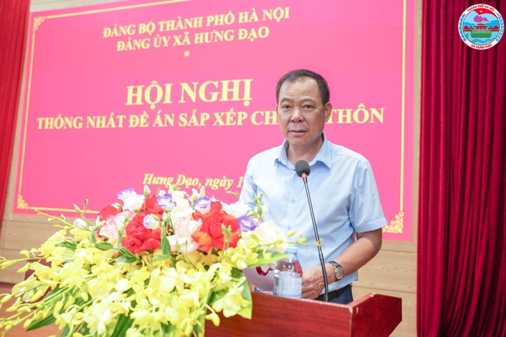 HỘI NGHỊ BAN CHẤP HÀNH ĐẢNG BỘ XÃ HƯNG ĐẠO MỞ RỘNG NHẰM THỐNG NHẤT ĐỀ ÁN SẮP XẾP CHI BỘ THÔN- Ảnh 2.