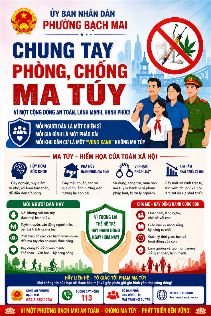 Tuyên truyền Tổ chức chiến dịch truyền thông phòng, chống ma túy với chủ đề "Hà Nội - Chung một quyết tâm xây dựng xã, phường không ma túy"- Ảnh 1.
