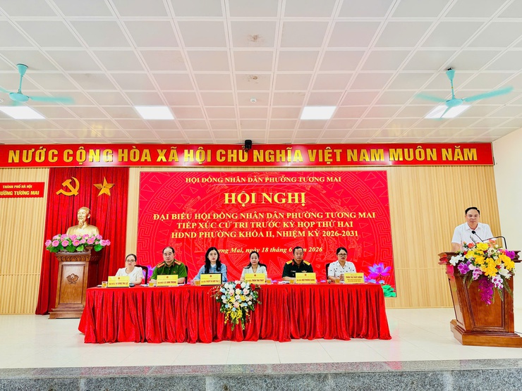 Hội nghị tiếp xúc cử tri trước kỳ họp thứ Hai, HĐND phường Tương Mai khóa II, nhiệm kỳ 2026-2031- Ảnh 3.