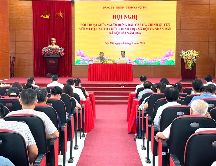 XÃ NỘI BÀI: BÍ THƯ ĐẢNG UỶ, CHỦ TỊCH HĐND, CHỦ TỊCH UBND XÃ ĐỐI THOẠI VỚI MTTQ, CÁC TỔ CHỨC CHÍNH TRỊ - XÃ HỘI VÀ NHÂN DÂN NĂM 2026- Ảnh 1.
