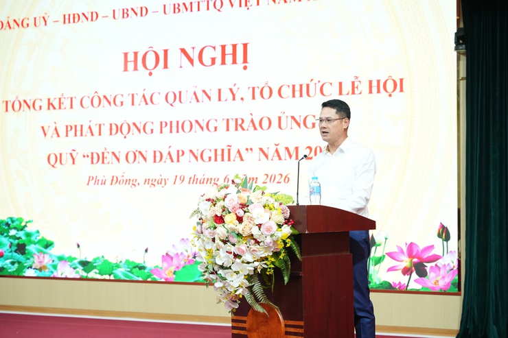 Xã Phù Đổng tổ chức hội nghị Tổng kết công tác quản lý, tổ chức lễ hội và phát động ủng hộ quỹ Đền ơn đáp nghĩa năm 2026- Ảnh 2.