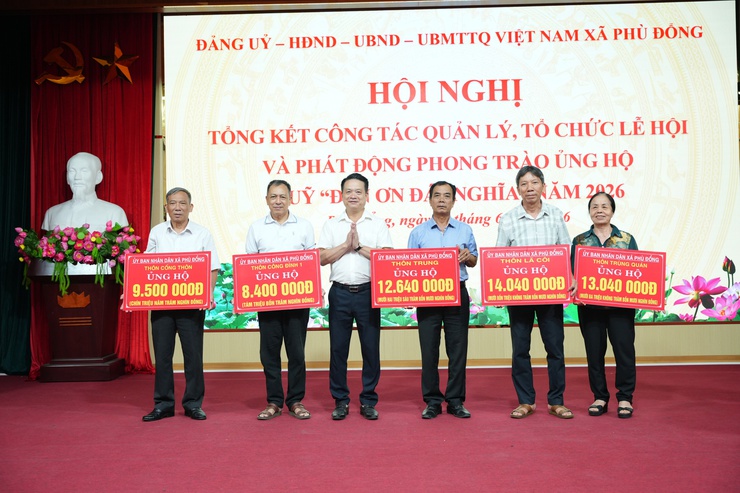 Xã Phù Đổng tổ chức hội nghị Tổng kết công tác quản lý, tổ chức lễ hội và phát động ủng hộ quỹ Đền ơn đáp nghĩa năm 2026- Ảnh 14.