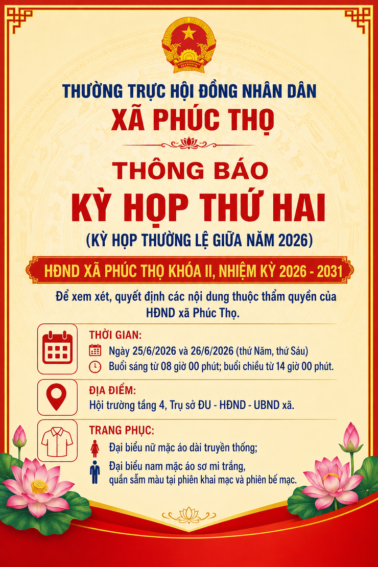 Sắp diễn ra: Kỳ họp thứ 2, HĐND xã Phúc Thọ - Ảnh 1.