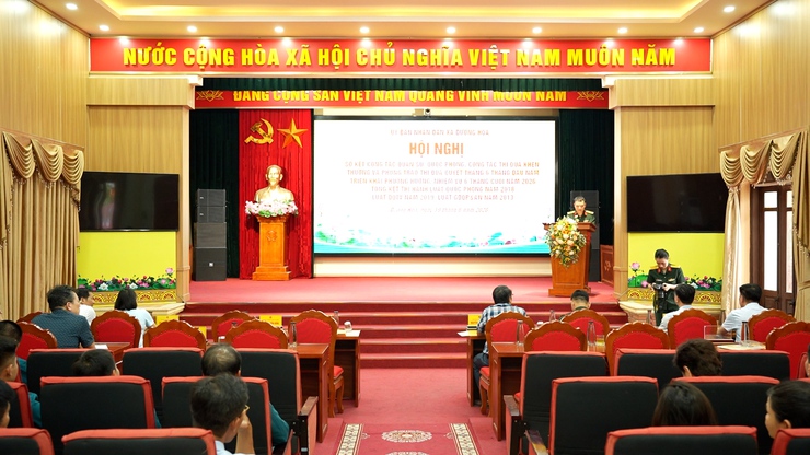 Hội nghị sơ kết công tác Quân sự, Quốc phòng địa phương 6 tháng đầu năm, triển khai phương hướng nhiệm vụ 6 tháng cuối năm; tổng kết thi hành Luật Quốc phòng năm 2018, Luật DQTV năm 2019, Luật GDQP&AN năm 2013- Ảnh 1.
