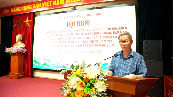 Hội nghị sơ kết công tác Quân sự, Quốc phòng địa phương 6 tháng đầu năm, triển khai phương hướng nhiệm vụ 6 tháng cuối năm; tổng kết thi hành Luật Quốc phòng năm 2018, Luật DQTV năm 2019, Luật GDQP&AN năm 2013- Ảnh 5.