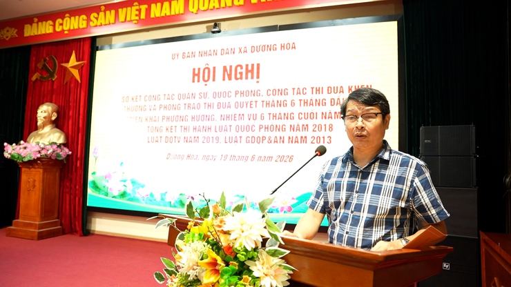 Hội nghị sơ kết công tác Quân sự, Quốc phòng địa phương 6 tháng đầu năm, triển khai phương hướng nhiệm vụ 6 tháng cuối năm; tổng kết thi hành Luật Quốc phòng năm 2018, Luật DQTV năm 2019, Luật GDQP&AN năm 2013- Ảnh 6.