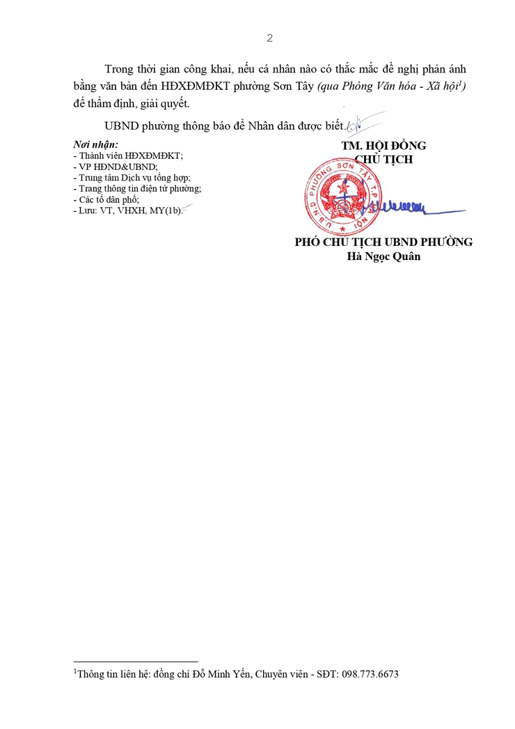 Công khai kết luận của Hội đồng xác định mức độ khuyết tật phường Sơn Tây- Ảnh 2.