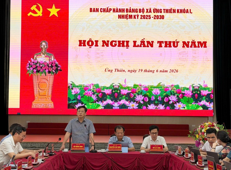 XÃ ỨNG THIÊN TỔ CHỨC HỘI NGHỊ BAN CHẤP HÀNH ĐẢNG BỘ XÃ LẦN THỨ NĂM MỞ RỘNG- Ảnh 2.