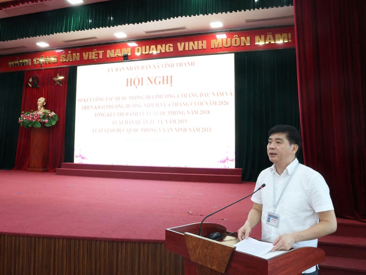 XÃ VĨNH THANH TRIỂN KHAI NHIỆM VỤ QUỐC PHÒNG 6 THÁNG CUỐI NĂM 2026 VÀ TỔNG KẾT THI HÀNH CÁC LUẬT VỀ QUỐC PHÒNG, AN NINH- Ảnh 4.