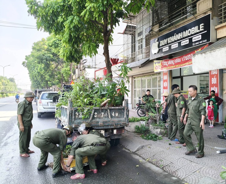 Phường Tùng Thiện ra quân xử lý chậu cây, vật dụng lấn chiếm vỉa hè, lòng đường – kiên quyết lập lại trật tự đô thị

- Ảnh 4.