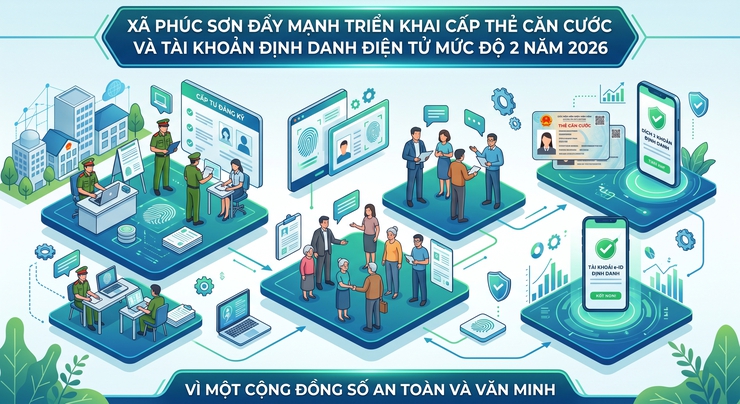 XÃ PHÚC SƠN ĐẨY MẠNH TRIỂN KHAI CẤP THẺ CĂN CƯỚC VÀ TÀI KHOẢN ĐỊNH DANH ĐIỆN TỬ MỨC ĐỘ 2 NĂM 2026- Ảnh 2.