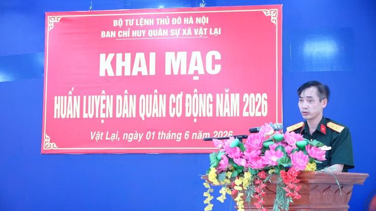 Xã Vật Lại khai mạc huấn luyện dân quân cơ động năm 2026- Ảnh 2.