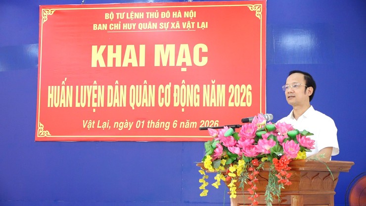 Xã Vật Lại khai mạc huấn luyện dân quân cơ động năm 2026- Ảnh 3.