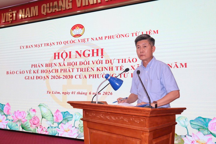 Mặt trận Tổ quốc phường Từ Liêm tổ chức hội nghị phản biện xã hội đối với dự thảo Kế hoạch phát triển kinh tế - xã hội giai đoạn 2026 – 2030- Ảnh 3.