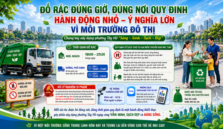 Đổ rác đúng giờ, đúng nơi quy định – Hành động nhỏ, ý nghĩa lớn vì môi trường đô thị- Ảnh 1.