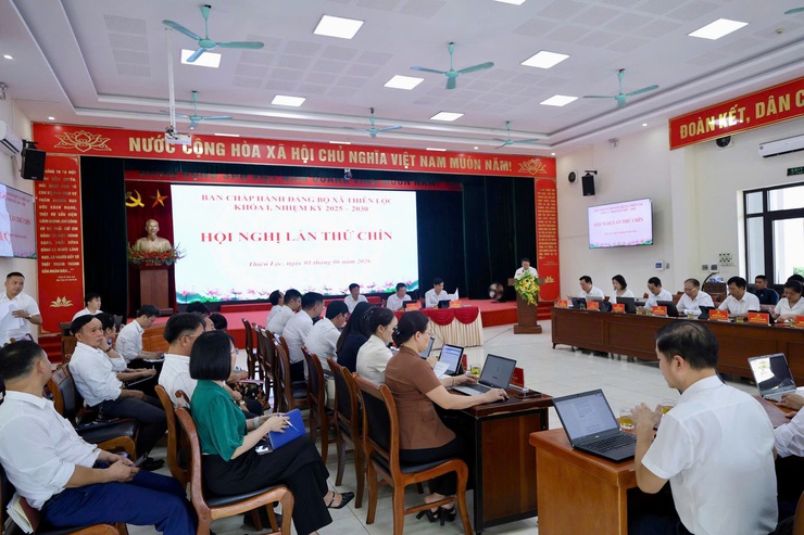 Hội nghị lần thứ Chín BCH Đảng bộ xã Thiên Lộc khóa I nhiệm kỳ 2025 - 2030- Ảnh 1.