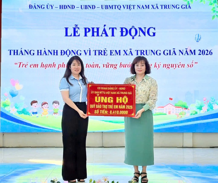 XÃ TRUNG GIÃ PHÁT ĐỘNG THÁNG HÀNH ĐỘNG VÌ TRẺ EM NĂM 2026
VỚI CHỦ ĐỀ “CHUNG TAY VÌ TRẺ EM HẠNH PHÚC, AN TOÀN, VỮNG BƯỚC TRONG KỶ NGUYÊN SỐ”
- Ảnh 6.