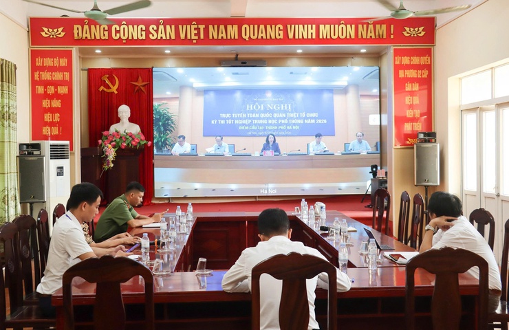 Xã Đại Xuyên dự hội nghị trực tuyến về công tác tổ chức Kỳ thi tốt nghiệp THPT năm 2026- Ảnh 3.