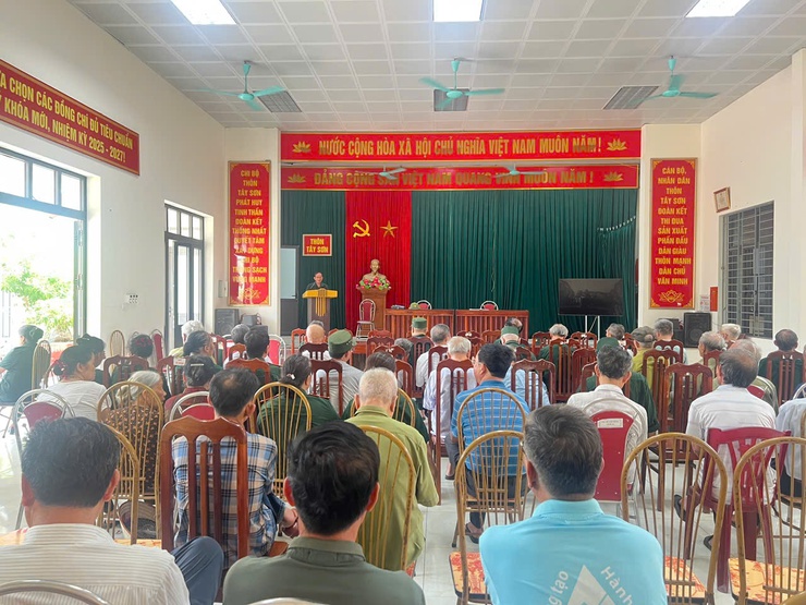 Hội Cựu chiến binh xã tuyên truyền công tác giải phóng mặt bằng Dự án đầu tư xây dựng Khu đô thị thể thao Olympic (phân khu D) tại thôn Tây Sơn- Ảnh 2.