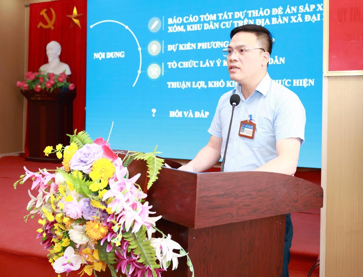 Đại Xuyên lấy ý kiến hoàn thiện Đề án sắp xếp thôn, xóm, khu dân cư- Ảnh 2.