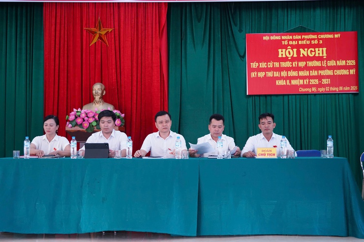 Tổ đại biểu số 3 HĐND phường Chương Mỹ tiếp xúc cử tri trước kỳ họp thường lệ giữa năm 2026- Ảnh 1.
