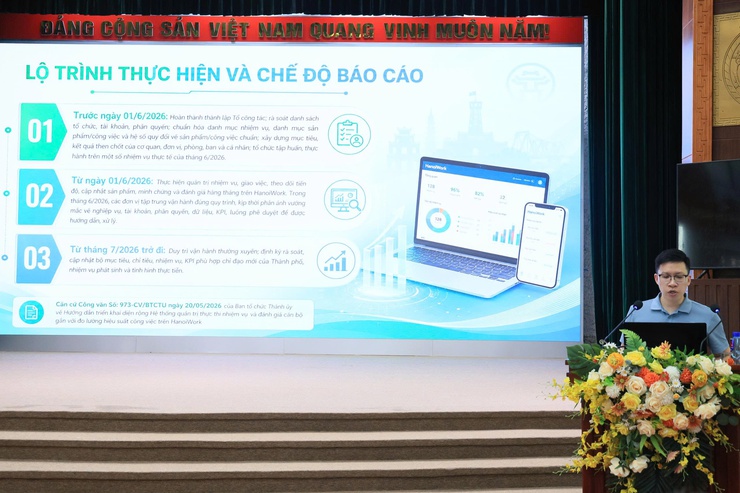 Ủy ban nhân dân xã Thư Lâm tổ chức Hội nghị đào tạo, hướng dẫn sử dụng hệ thống quản trị thực thi nhiệm vụ và đánh giá cán bộ gắn với đo lường hiệu suất công việc ( OKR/KPI) năm 2026- Ảnh 6.